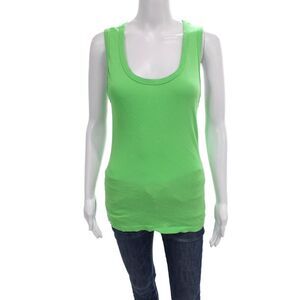 C&C California Women Green Scoop Neck Cotton Sleeveless Tank Basic Size S